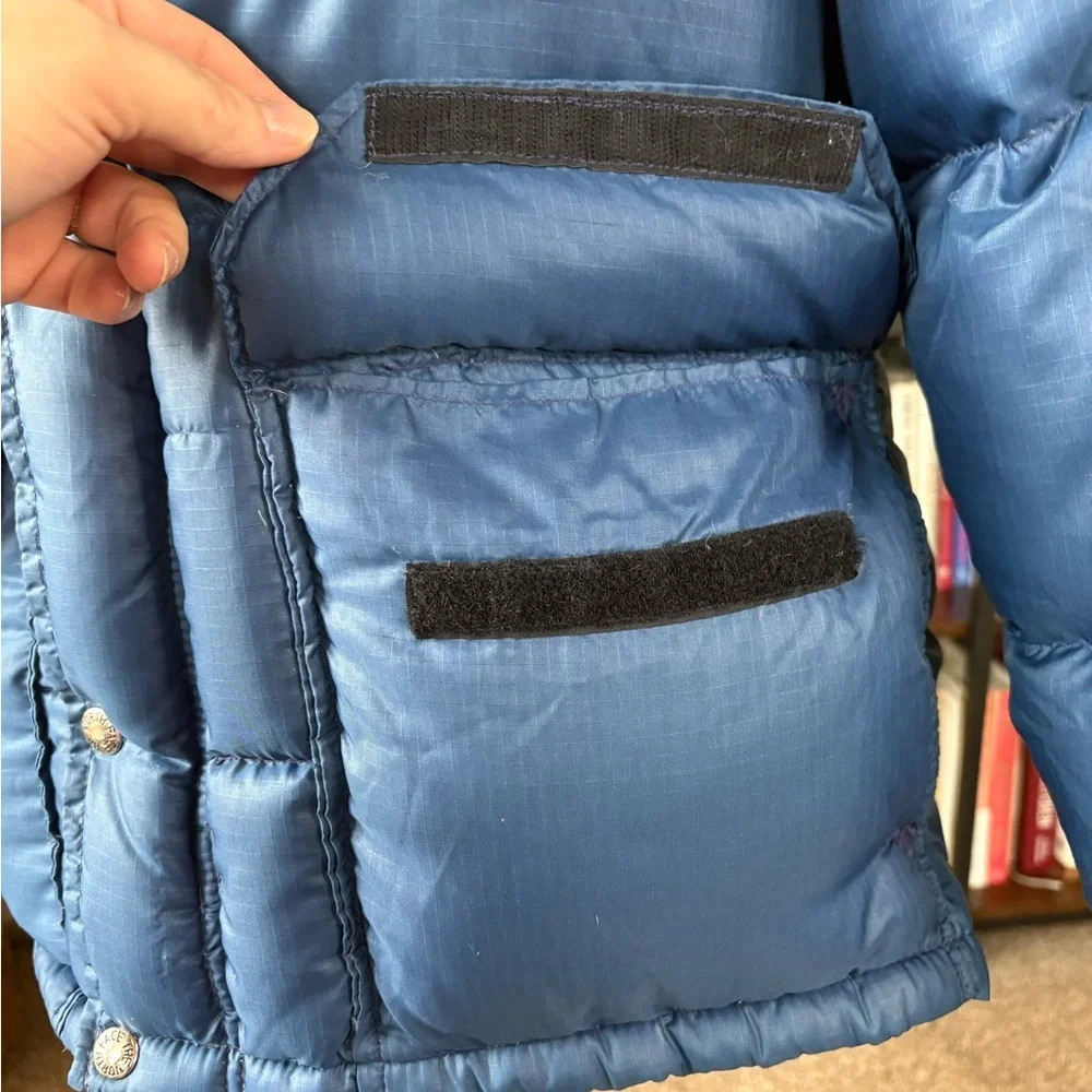 VTG The North Face Brown Label Down Puffer Jacket Blue Ripstop USA 70s/80s Men's